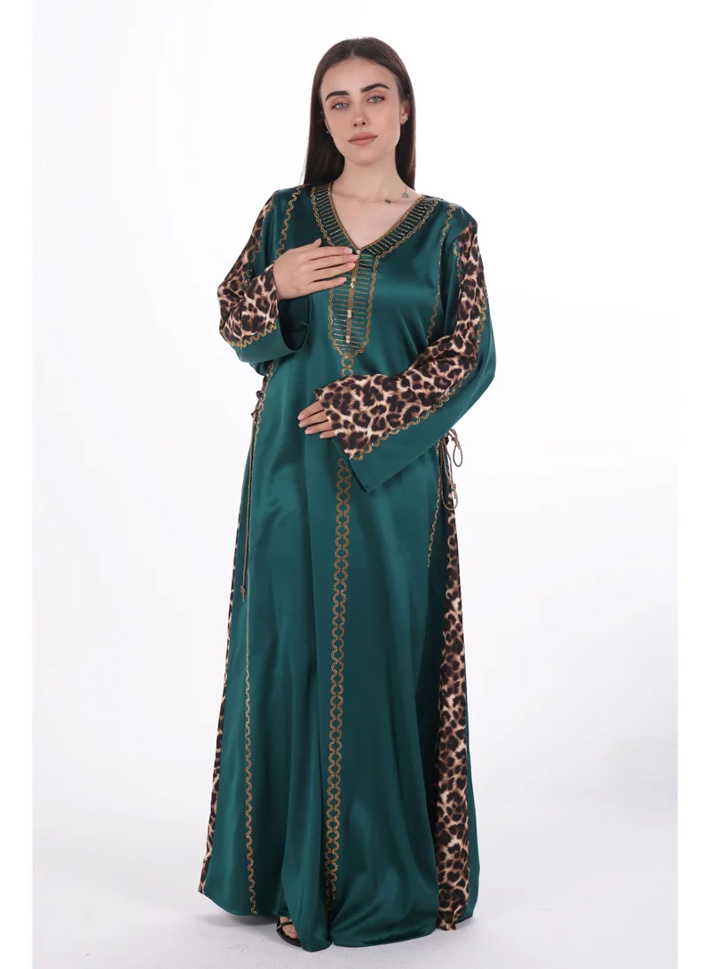 women satin jalabiya dress